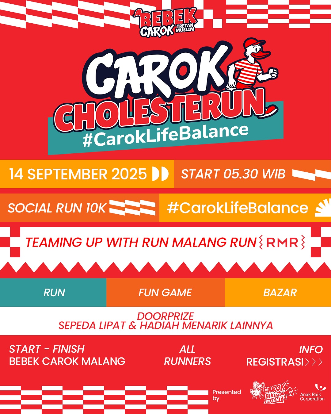 Carok CholesteRun 2025: Lari Sehat Bareng Bebek Carok, Dapet Jersey Eksklusif!